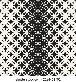 Patrón de entramado de líneas de semitono sin fisuras vectoriales. Transición de gradiente de elementos de estrella geométrica repetitiva. Diseño de fondo monocromo elegante.
