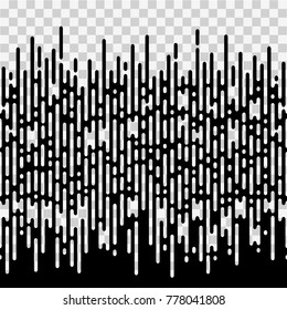 Vector Seamless Halftone Pattern Isolated. Black And White Abstract Background With Vertical Rounded Lines. 