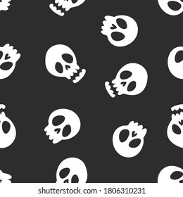 Vector seamless halloween doodle pattern with sculls