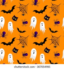 Vector seamless halloween pattern.