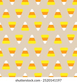 Vector seamless Halloween pattern with orange candies