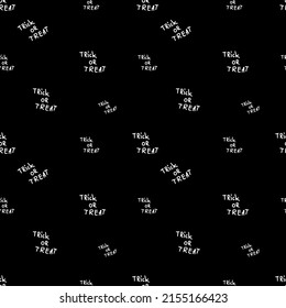 Vector seamless Halloween pattern with white line on black background.Festive,modern,horror,mystical print in doodle style.Designs for wrapping paper, packaging,cards,notebook covers,textiles,fabric.