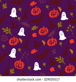 Vector seamless halloween pattern.seamless pattern for Halloween icons on a dark background