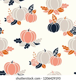 Vector seamless halloween pumpkin pattern