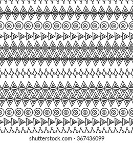 vector seamless hand draw tribal pattern
