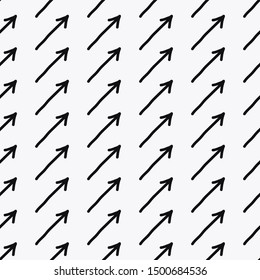 Vector seamless hand drawing doodle arrows pattern.