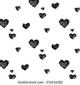  Vector seamless hand drawing hearts pattern