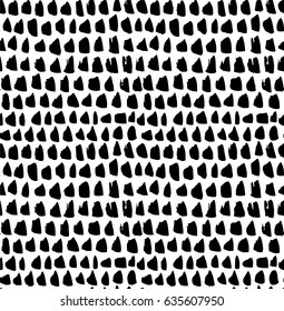 Vector seamless hand drawn abstract pattern. Abstract brush strokes. Textured background. Vector illustration