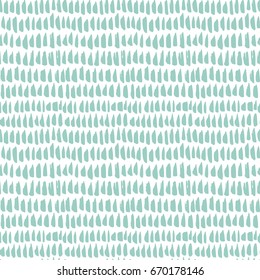 Vector seamless hand drawn abstract pattern. Abstract brush strokes. Teal simple background / Vector illustration