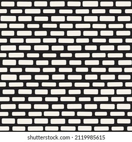 Vector seamless hand drawn brick pattern. Repeating geometric tiling elements. Stylish monochrome background design.