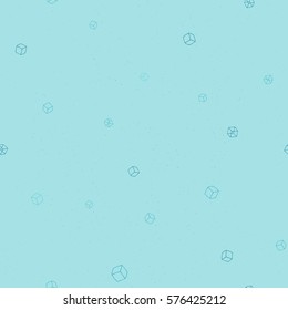 Vector seamless hand drawn cubes pattern. Multi-colored starry texture background. Flying transparent cubes.