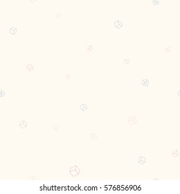 Vector seamless hand drawn cubes pattern. Flying transparent cubes in space.