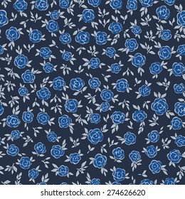 vector seamless hand drawn cute gentle flower pattern