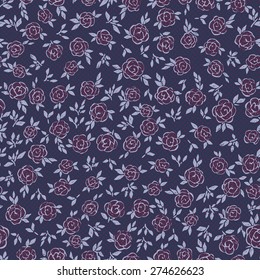 vector seamless hand drawn cute gentle flower pattern