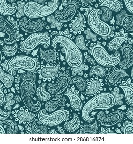 vector seamless hand drawn cute graphical oriental paisley pattern with flowers, dots. gentle print. summer time.