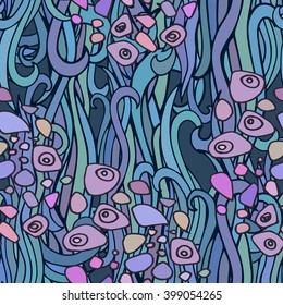 Vector seamless hand drawn doodles pattern with Waves. EPS-8.