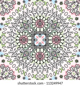 vector seamless hand drawn floral pattern background