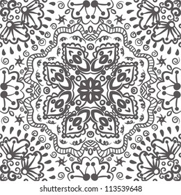 vector seamless hand drawn floral pattern background