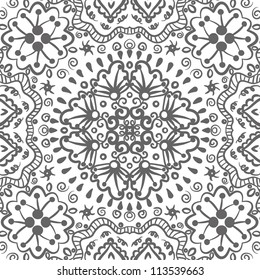 vector seamless hand drawn floral pattern background