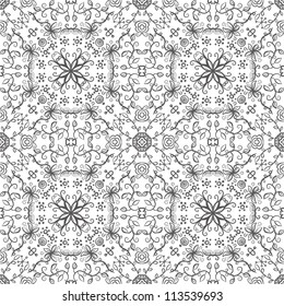 vector seamless hand drawn floral pattern background