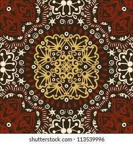 vector seamless hand drawn floral pattern background