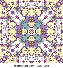 vector seamless hand drawn floral pattern background