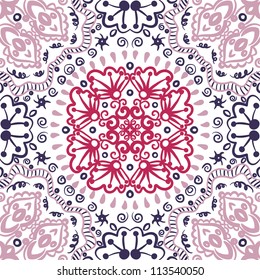 vector seamless hand drawn floral pattern background
