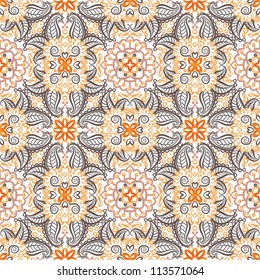 vector seamless hand drawn floral pattern background