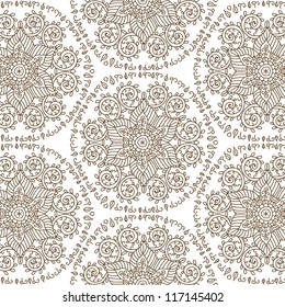 vector seamless hand drawn floral pattern background