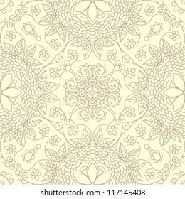vector seamless hand drawn floral pattern background