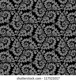 vector seamless hand drawn floral pattern background