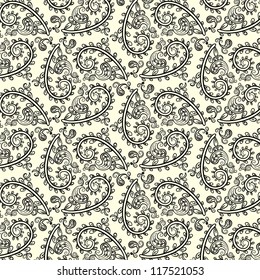 vector seamless hand drawn floral pattern background