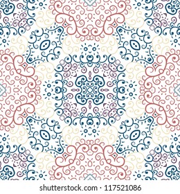 vector seamless hand drawn floral pattern background