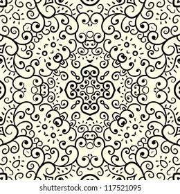 vector seamless hand drawn floral pattern background