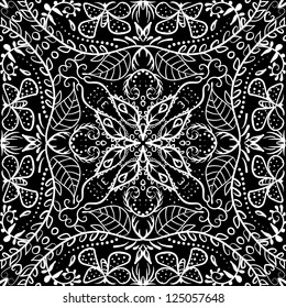 vector seamless hand drawn floral pattern background