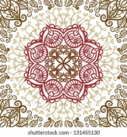 vector seamless hand drawn floral pattern background