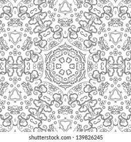 vector seamless hand drawn floral pattern background