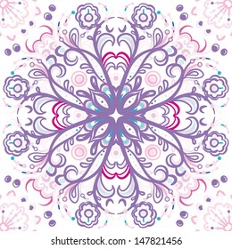 vector seamless hand drawn floral pattern background