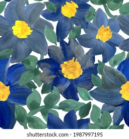 Vector seamless hand drawn floral background. Background with watercolor flowers. Seamless pattern. Can be used for wallpaper, pattern fills, web page background, surface textures, textile print.