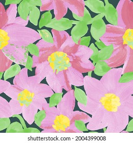 Vector seamless hand drawn floral background. Background with watercolor flowers. Seamless pattern. Can be used for wallpaper, pattern fills, web page background, surface textures, textile print.