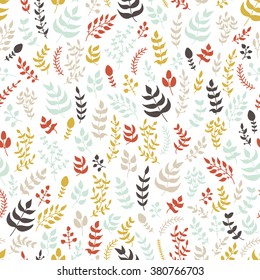 Vector seamless hand drawn floral pattern.