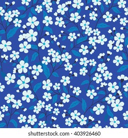 vector seamless hand drawn gentle naive floral pattern, fantasy wild flowers, colorful summer mood, romantic flower background allover print