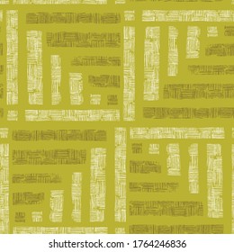 Vector seamless hand drawn geometric tribal pattern. Navajo design on mustard background.