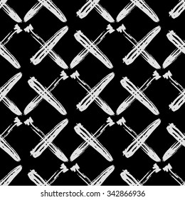 Vector seamless Hand drawn ink pattern. Black and white design for print, home decor, textile, wrapping paper, wallpaper, invitation card background, fashion fabric