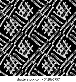Vector seamless Hand drawn ink pattern. Black and white design for print, home decor, textile, wrapping paper, wallpaper, invitation card background, fashion fabric