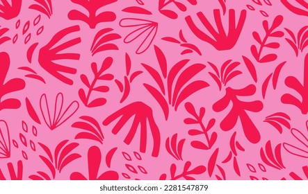Vector seamless Hand drawn minimal abstract organic shapes pattern. Collage contemporary print. Fashionable template for design.