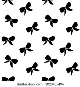 Vector seamless hand drawn pattern with bows. Ribbon decoration pattern for paper, textile, handmade decoration, scrap-booking, polygraphy, t-shirt, cards.