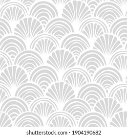 Vector seamless hand drawn pattern, fish scale print. Beautiful asian style design for textile, wallpaper, wrapping paper, stationery.