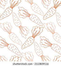 Vector seamless hand drawn pattern with carrots