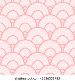 Vector seamless hand drawn pattern, fish scale print. Beautiful asian style design for textile, wallpaper, wrapping paper.